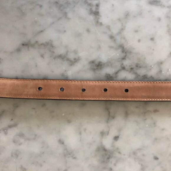 TALBOTS Crocodile Print Brown Western Silver Scroll Buckle Belt Large - Picture 10 of 16